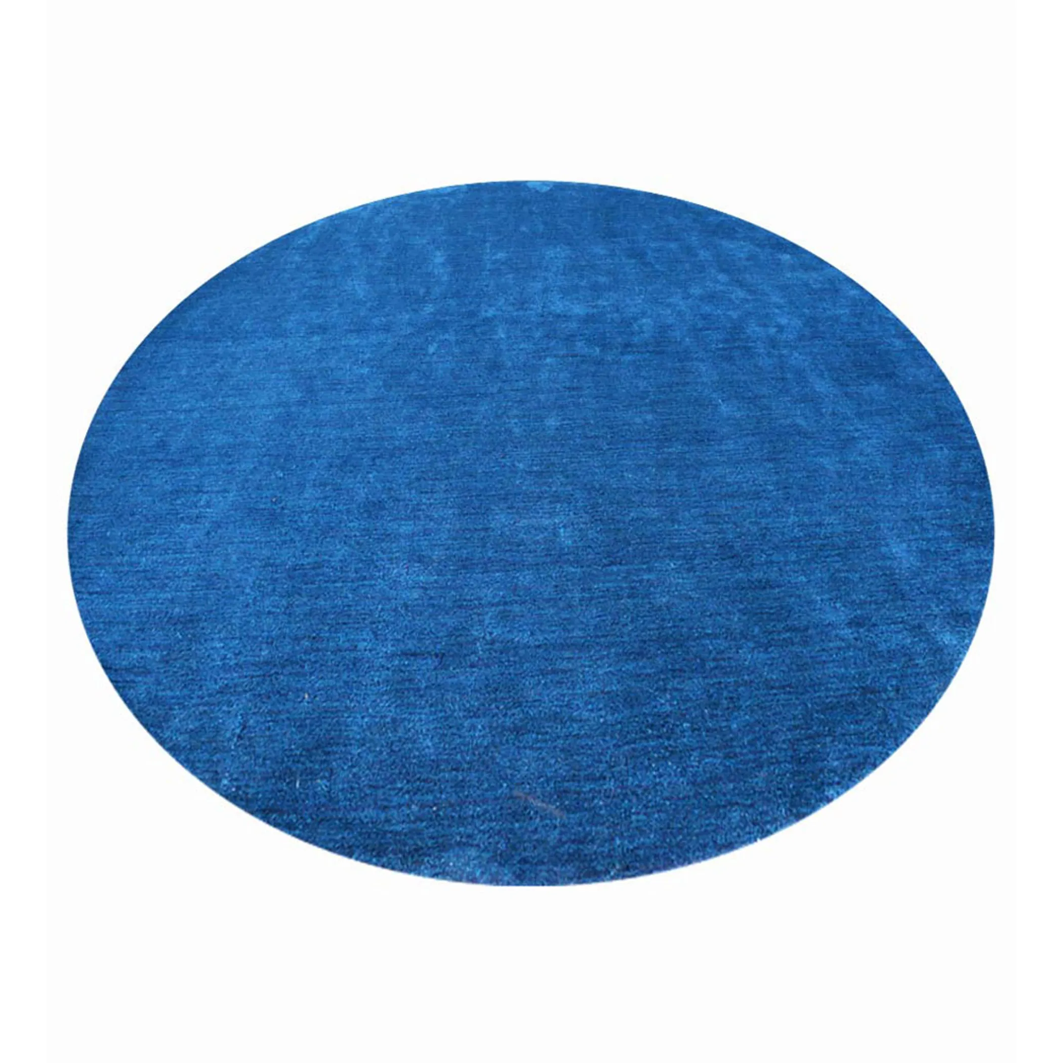 Thảm tròn lụa dệt thắt tay Rugsotic Carpets 3m x 3m màu trơn xanh - Ảnh 3