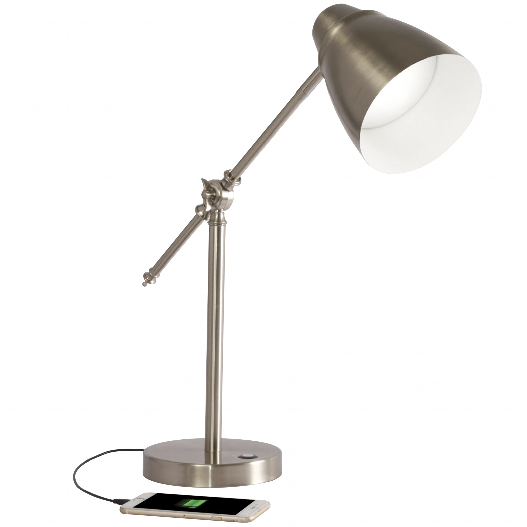 Đèn bàn LED điều chỉnh được màu bạc chải xước - Ảnh 4