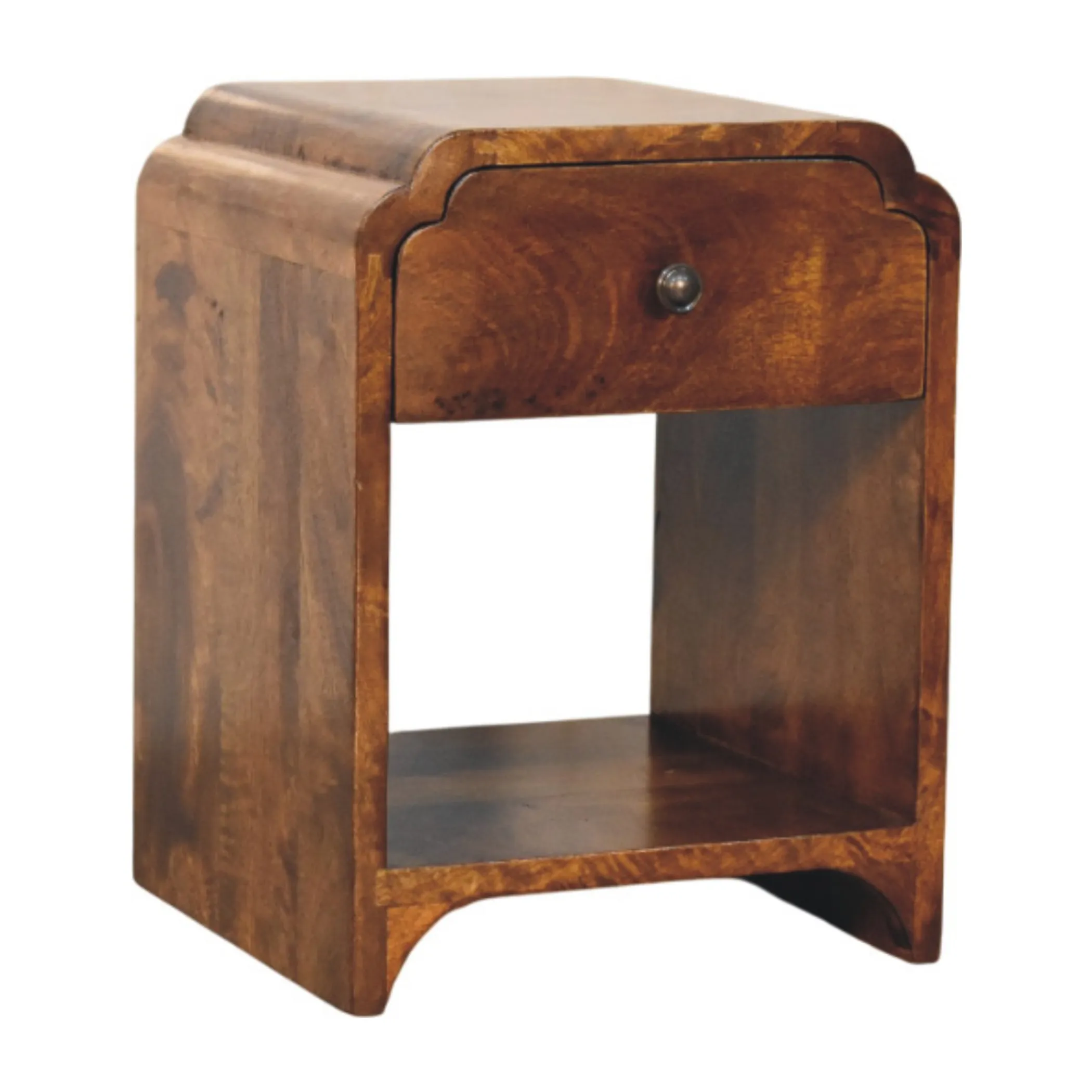 Tủ đầu giường 1 ngăn kéo gỗ xoài tự nhiên viền vỏ sò màu nâu hạt dẻ 41cm - Ảnh 4
