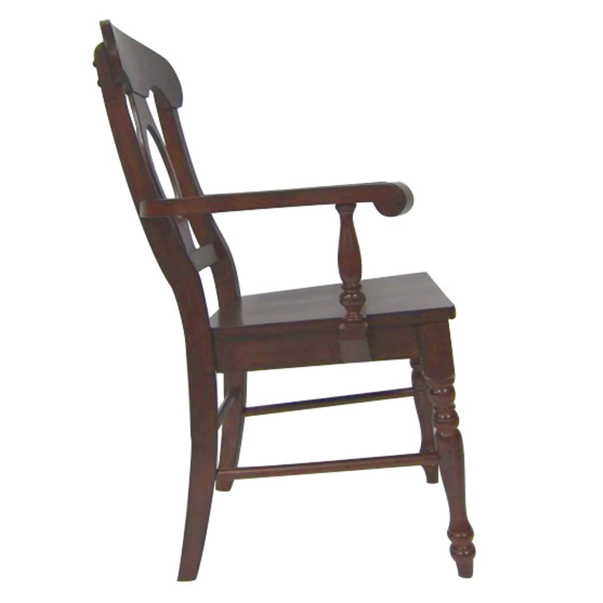 Bộ 2 ghế ăn có tay Sunset Trading Andrews Napoleon, gỗ nguyên khối nâu hạt dẻ - Ảnh 3