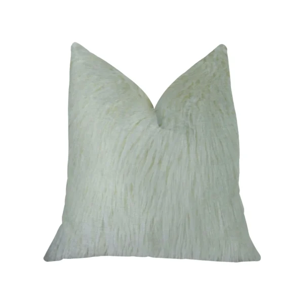 Gối tựa cao cấp thủ công Plutus Fuzzy Mongolian Fur màu trắng