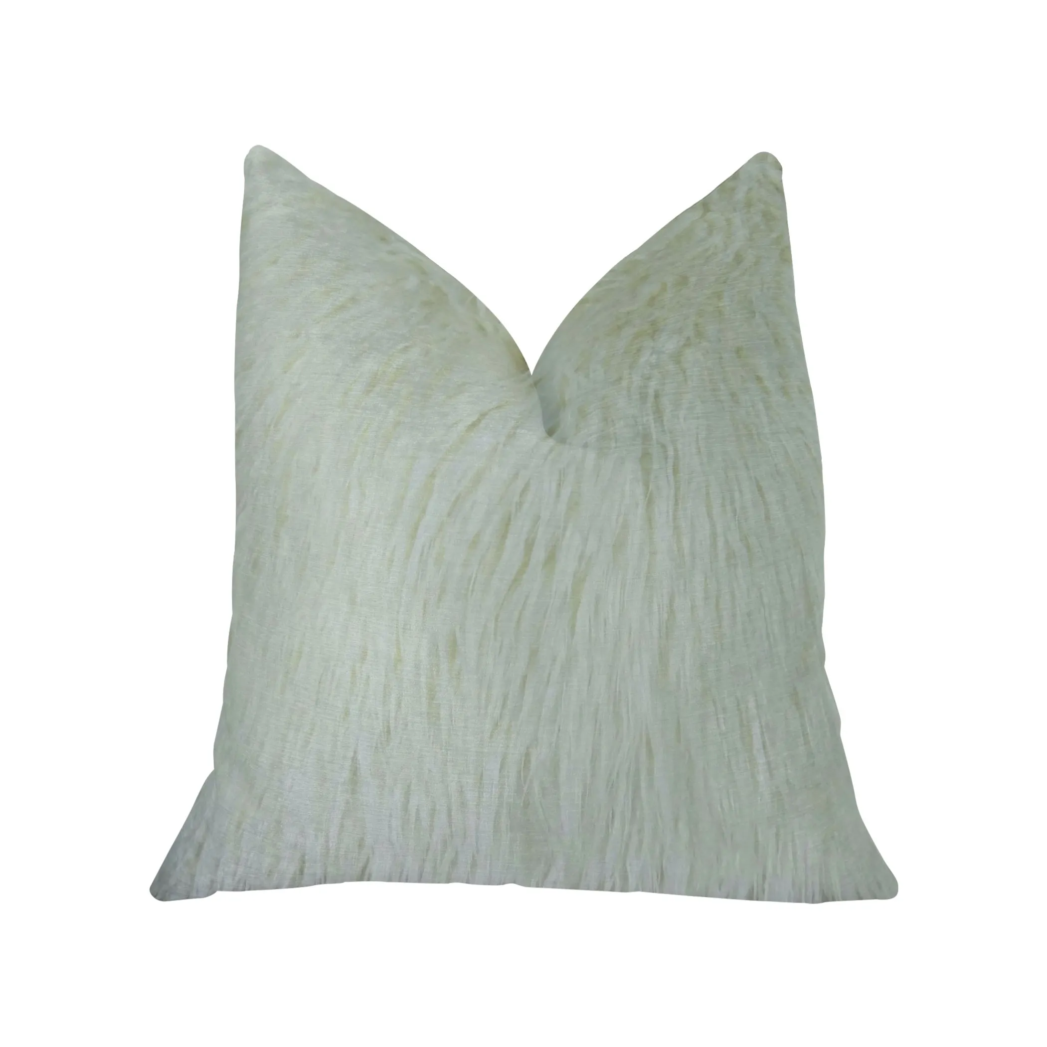Gối tựa cao cấp thủ công Plutus Fuzzy Mongolian Fur màu trắng