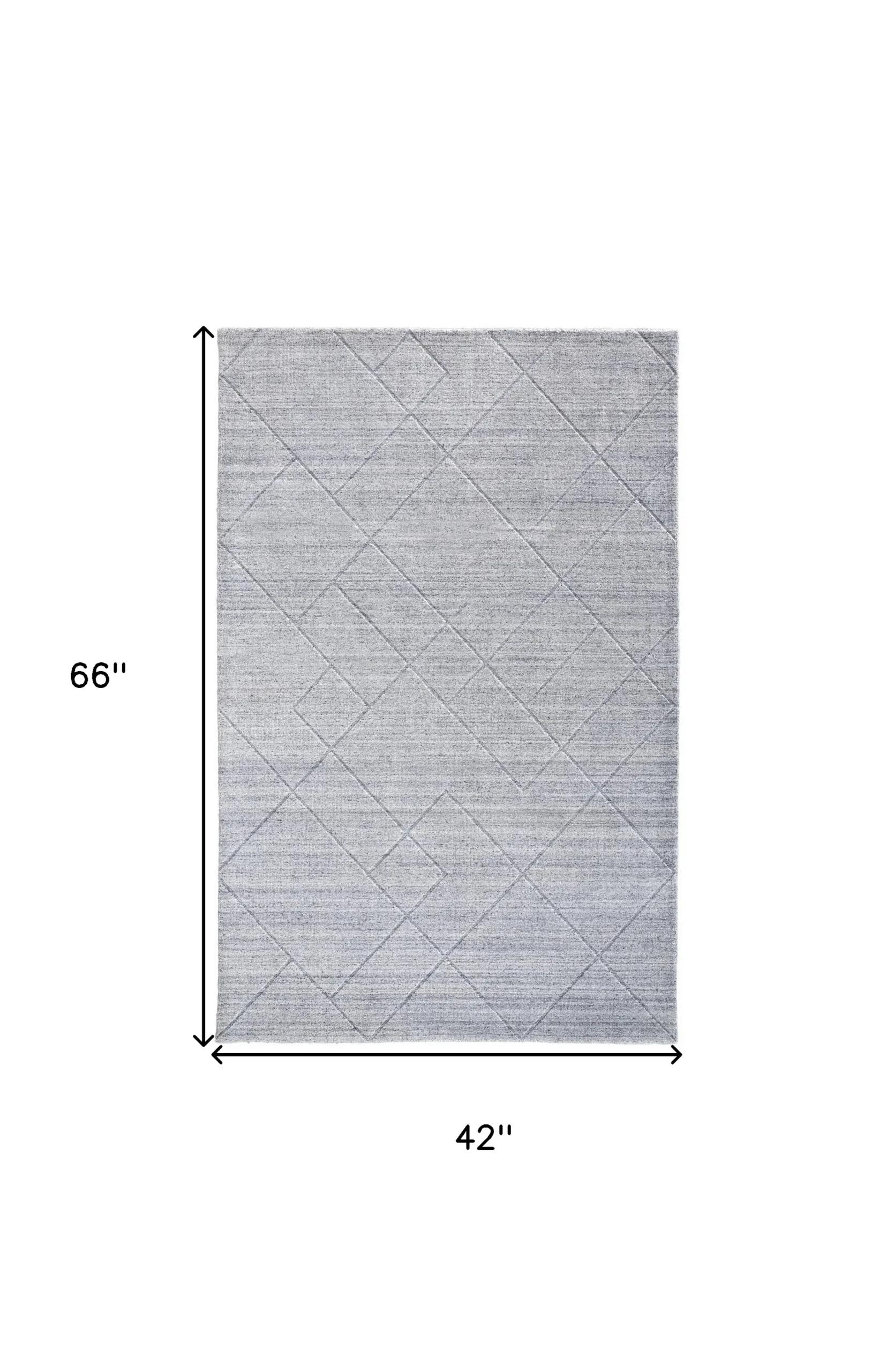 Thảm trải sàn dệt tay 1,2m x 1,8m kẻ sọc màu xám - Ảnh 3