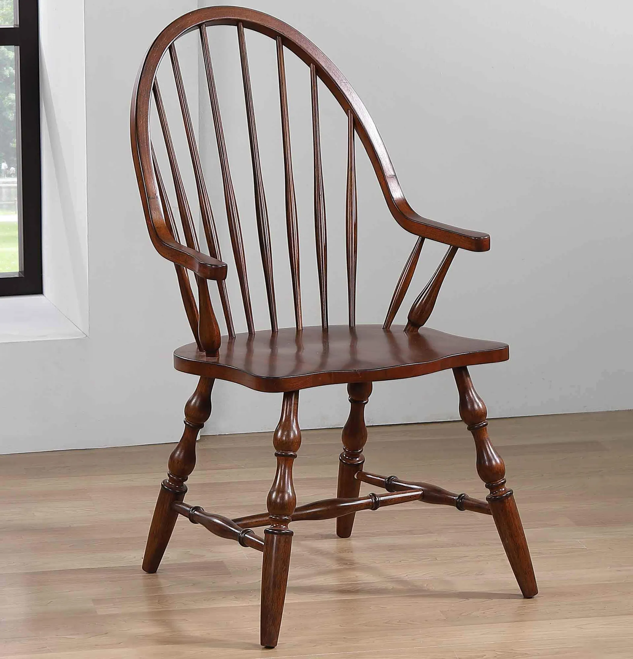 Ghế ăn có tay vịn lưng nan Windsor Sunset Trading Andrews, lắp sẵn - Ảnh 5