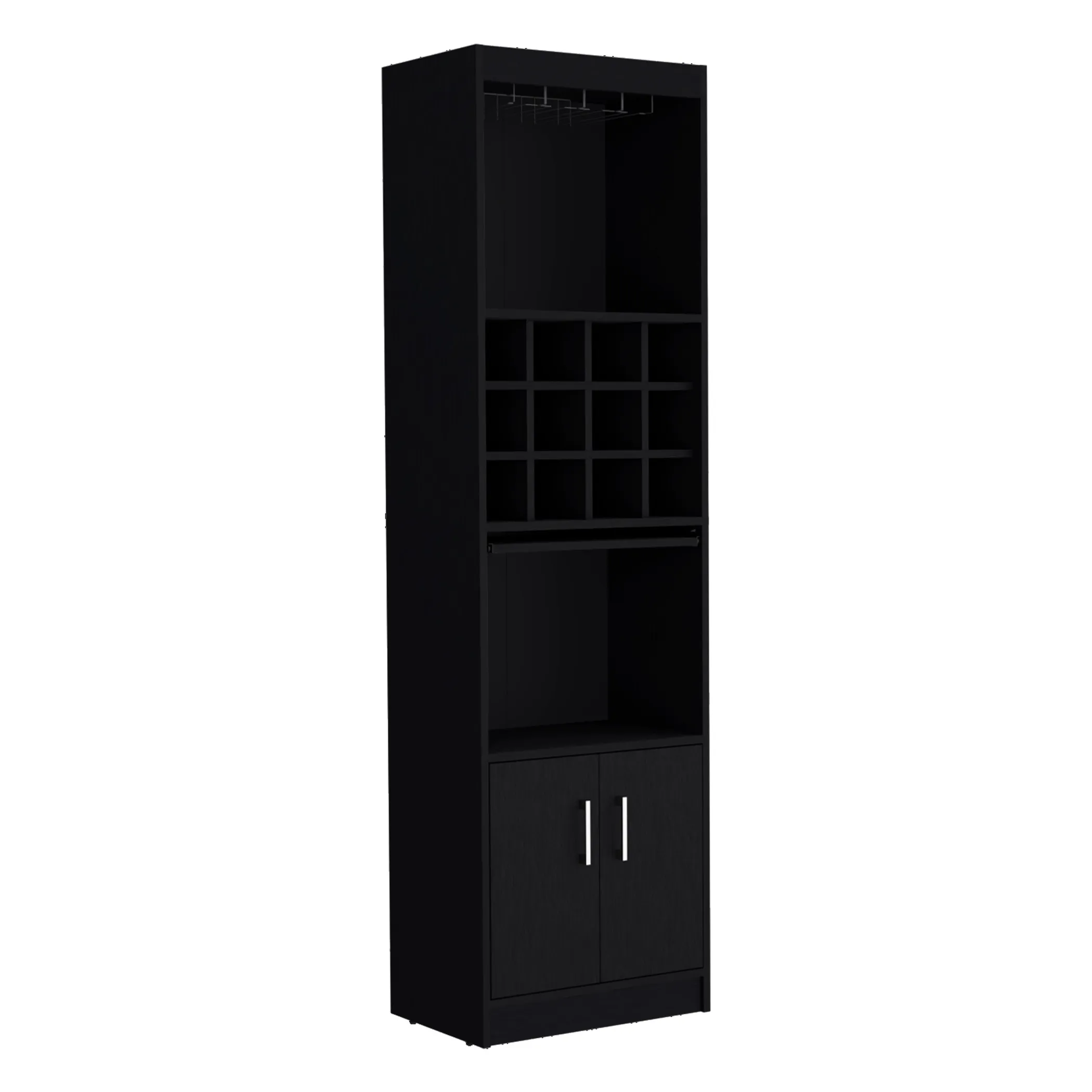 Tủ rượu gỗ màu đen 180cm hai cánh - Ảnh 5