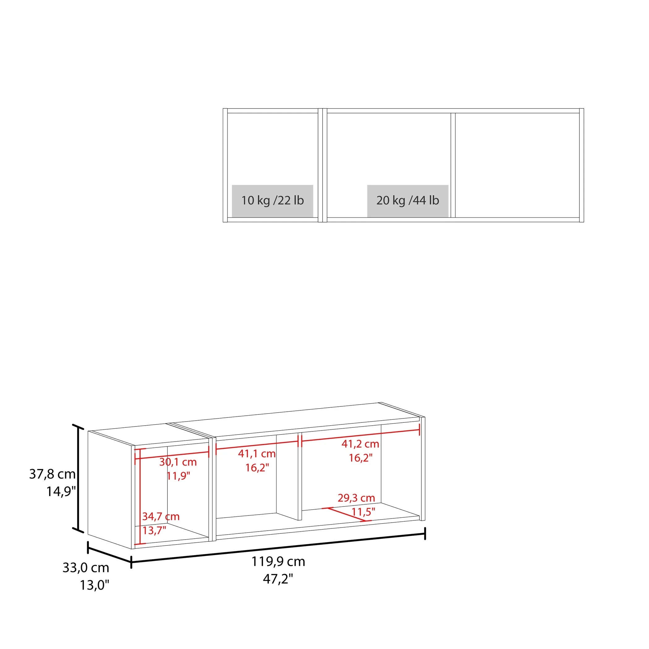 Tủ treo tường Aster rộng 120cm màu khói - Ảnh 2