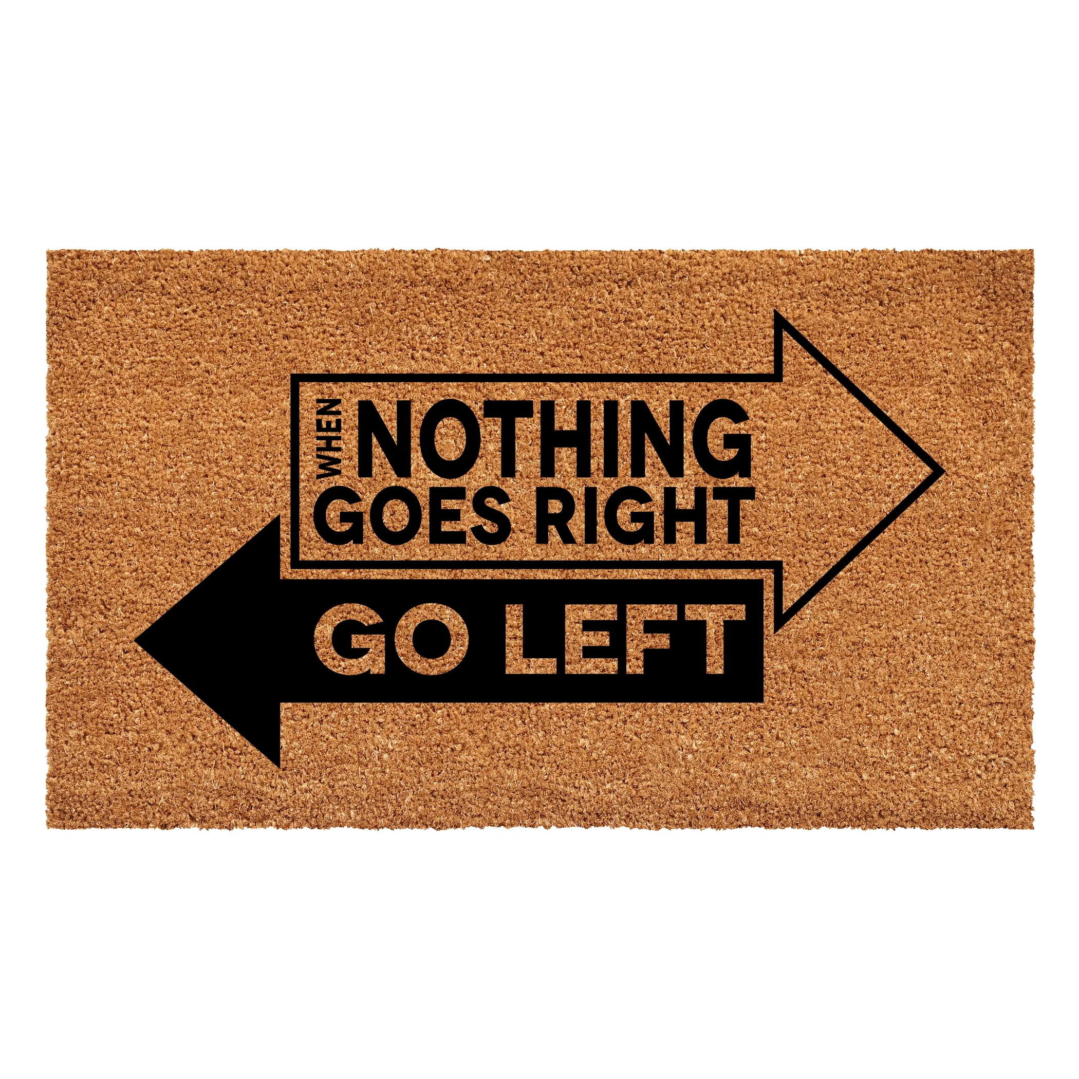 Thảm chùi chân xơ dừa Calloway Mills chữ Go Left