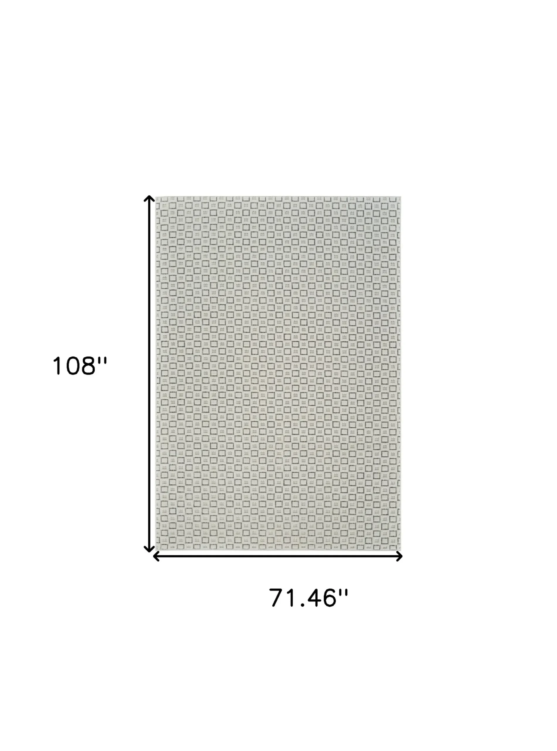 Thảm trải sàn 1,8m x 2,7m họa tiết hình học phong cách cũ kỹ màu kem và be - Ảnh 3