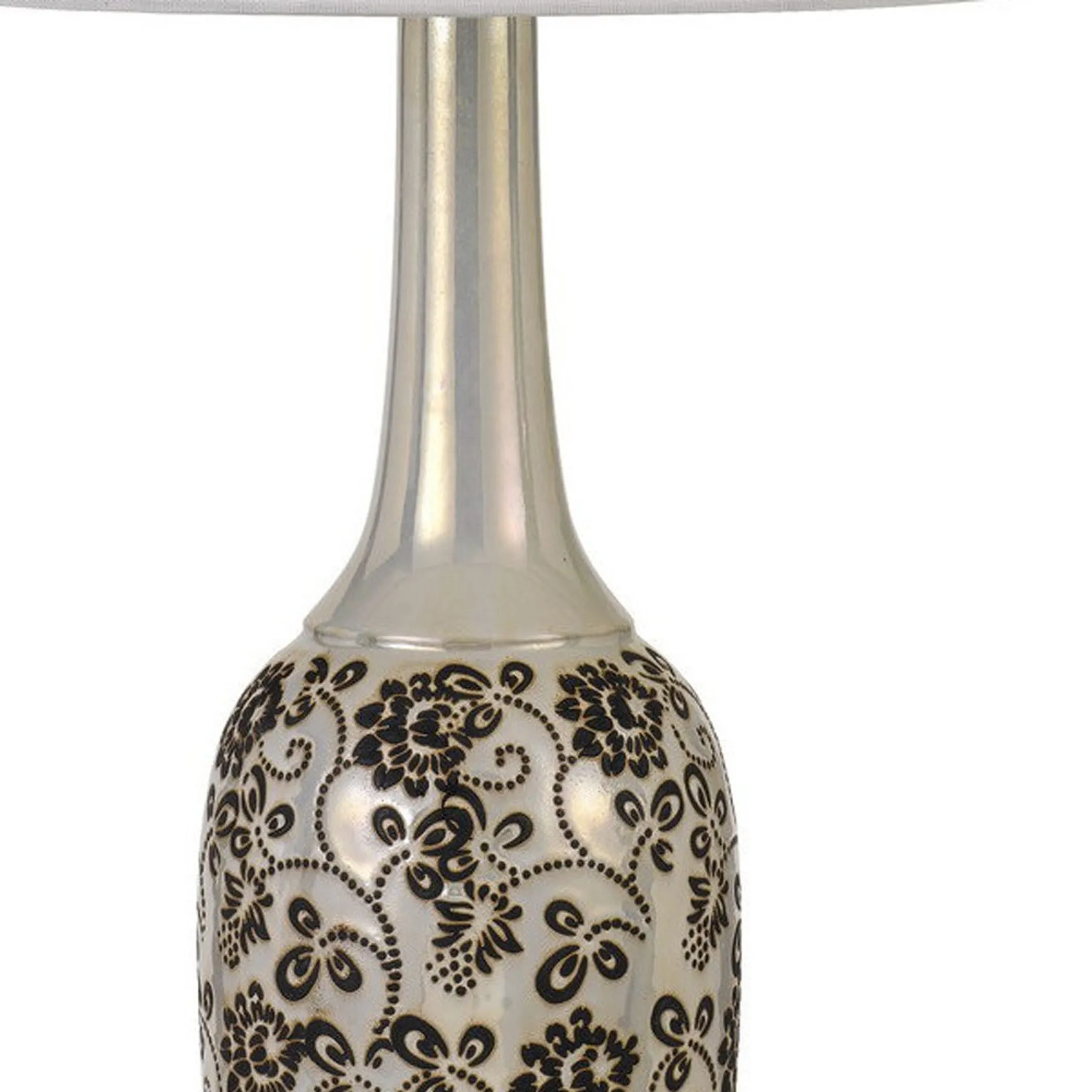 Bộ 2 đèn ngủ đầu giường 2 bóng 76cm kim loại bạc chụp cầu trắng - Ảnh 4