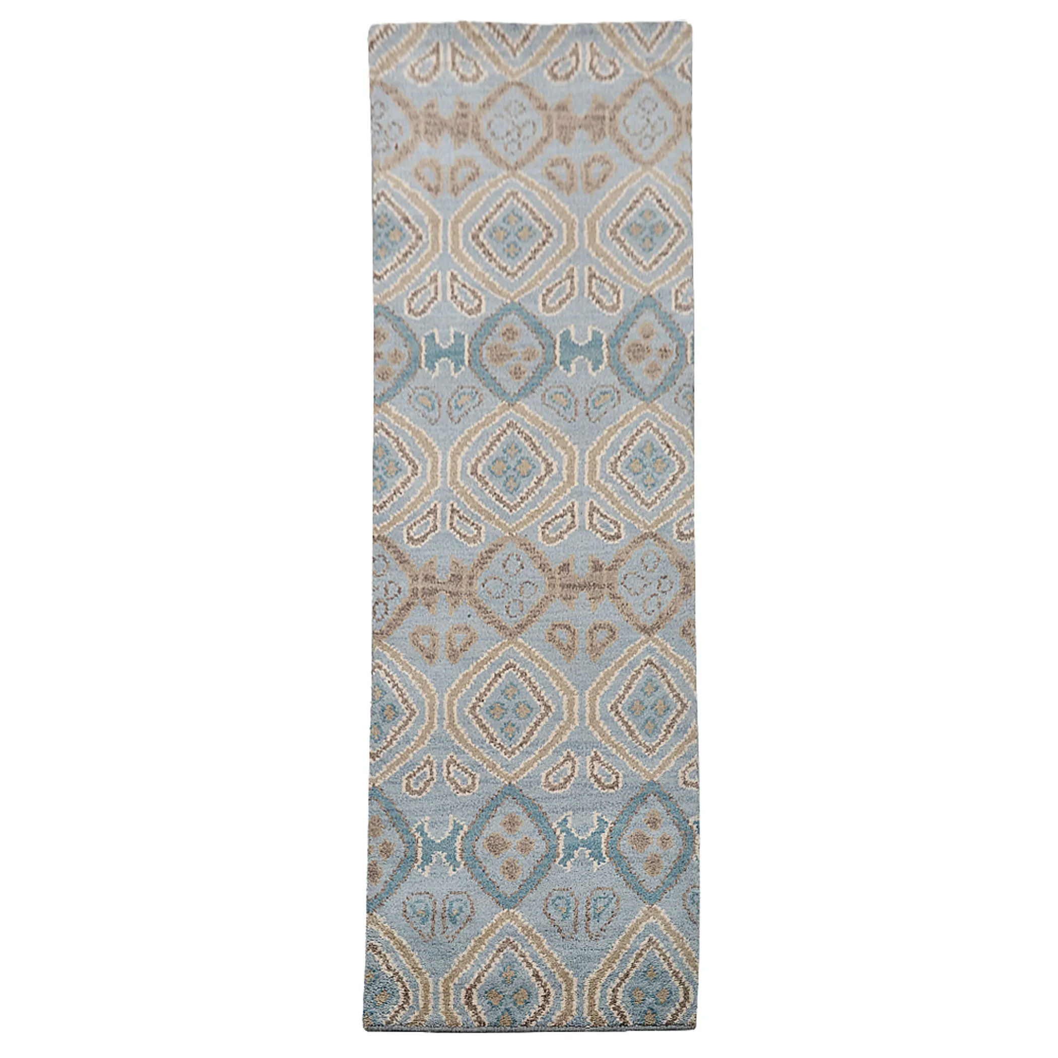 Thảm chạy hành lang len dệt thắt tay Rugsotic Carpets 0,75m x 3m họa tiết hình học - Ảnh 2