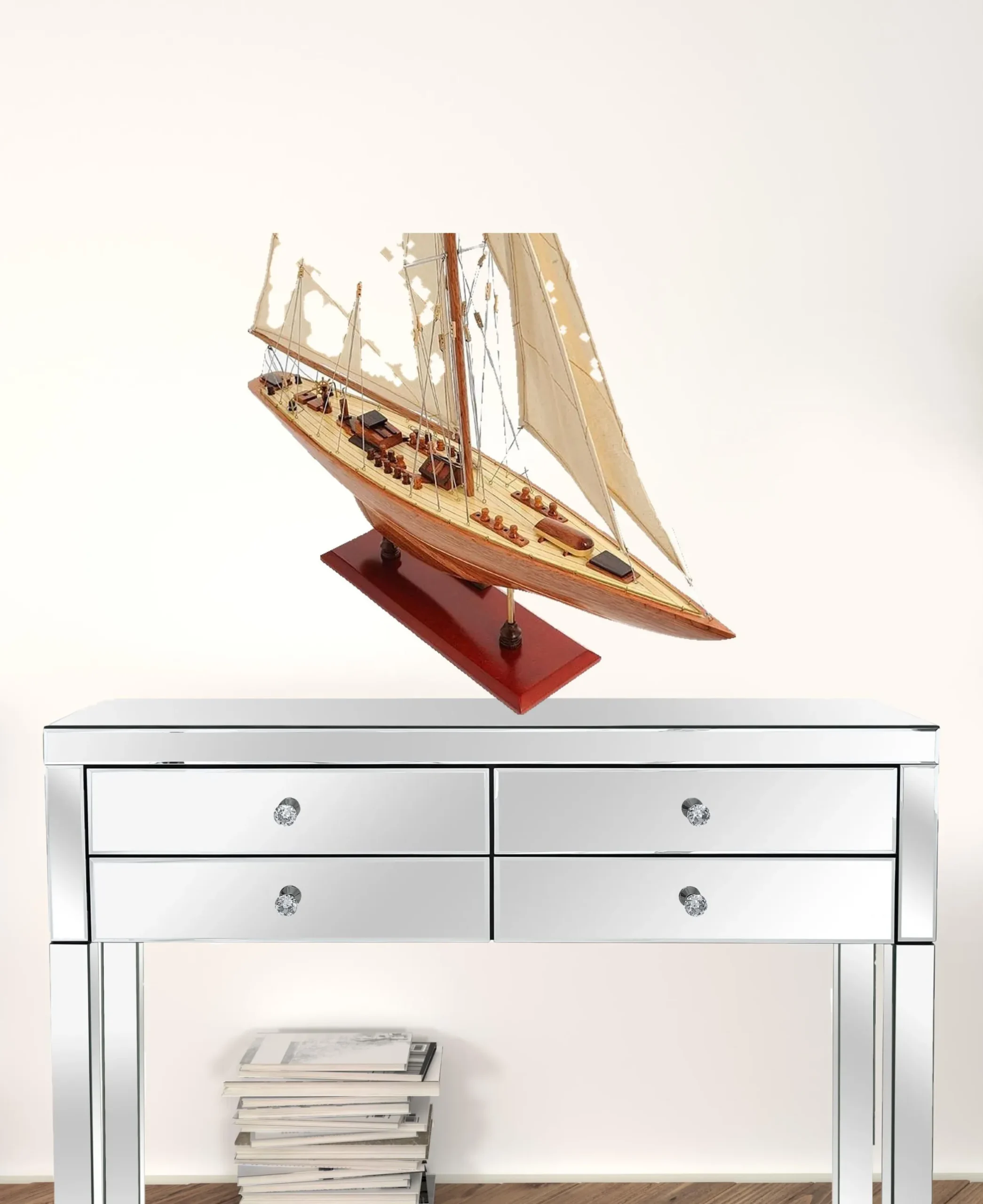 Mô hình du thuyền Endeavour bằng gỗ sơn vẽ tay 79cm - Ảnh 2
