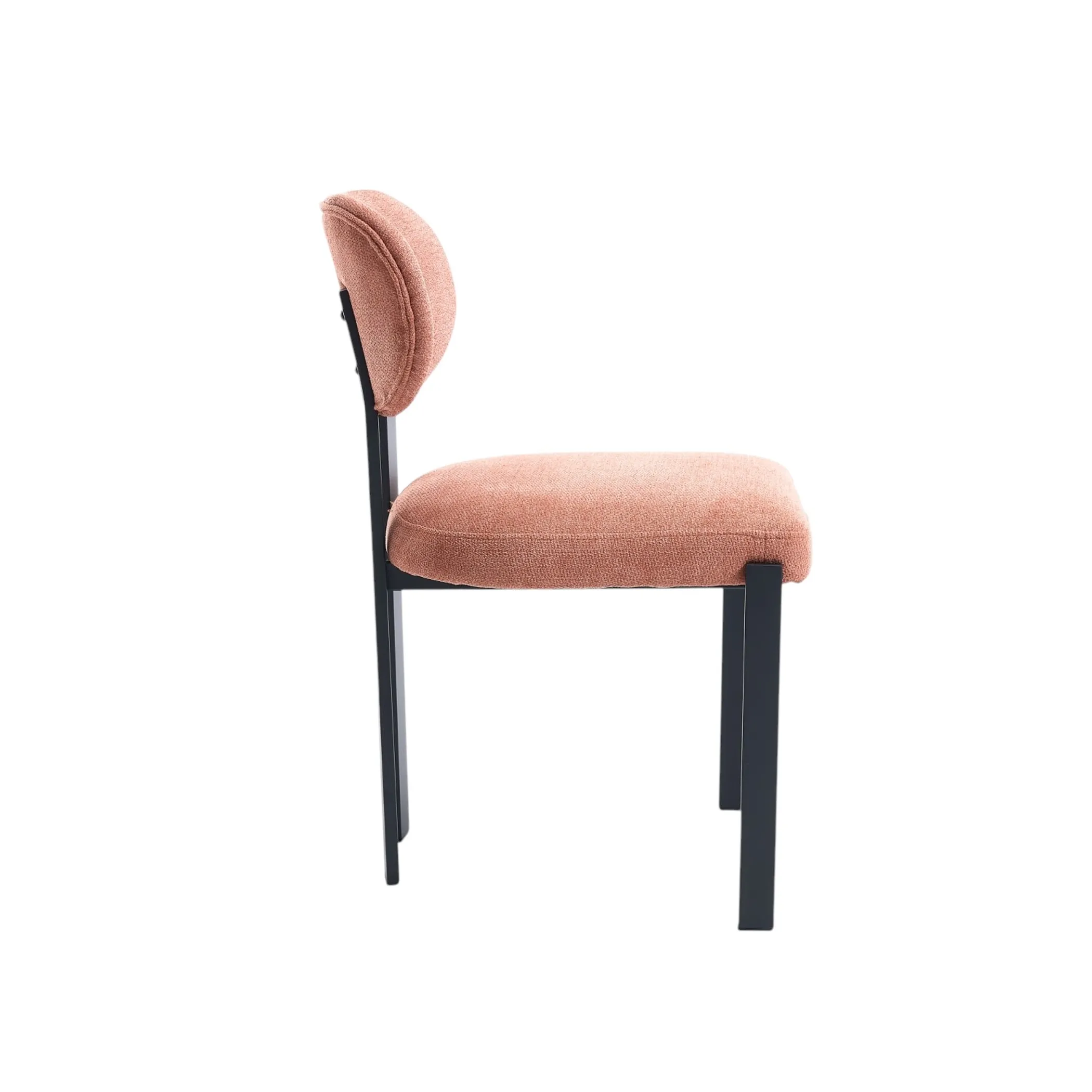 Bộ 2 ghế ăn bọc vải chenille khung kim loại lưng hở một phần - Ảnh 5