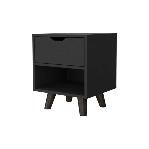Tủ đầu giường 1 ngăn kéo gỗ công nghiệp màu đen 48cm