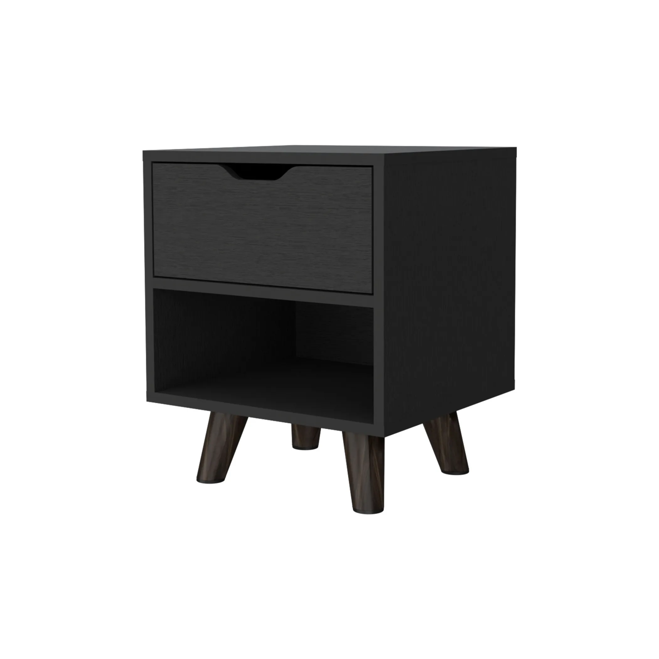 Tủ đầu giường 1 ngăn kéo gỗ công nghiệp màu đen 48cm