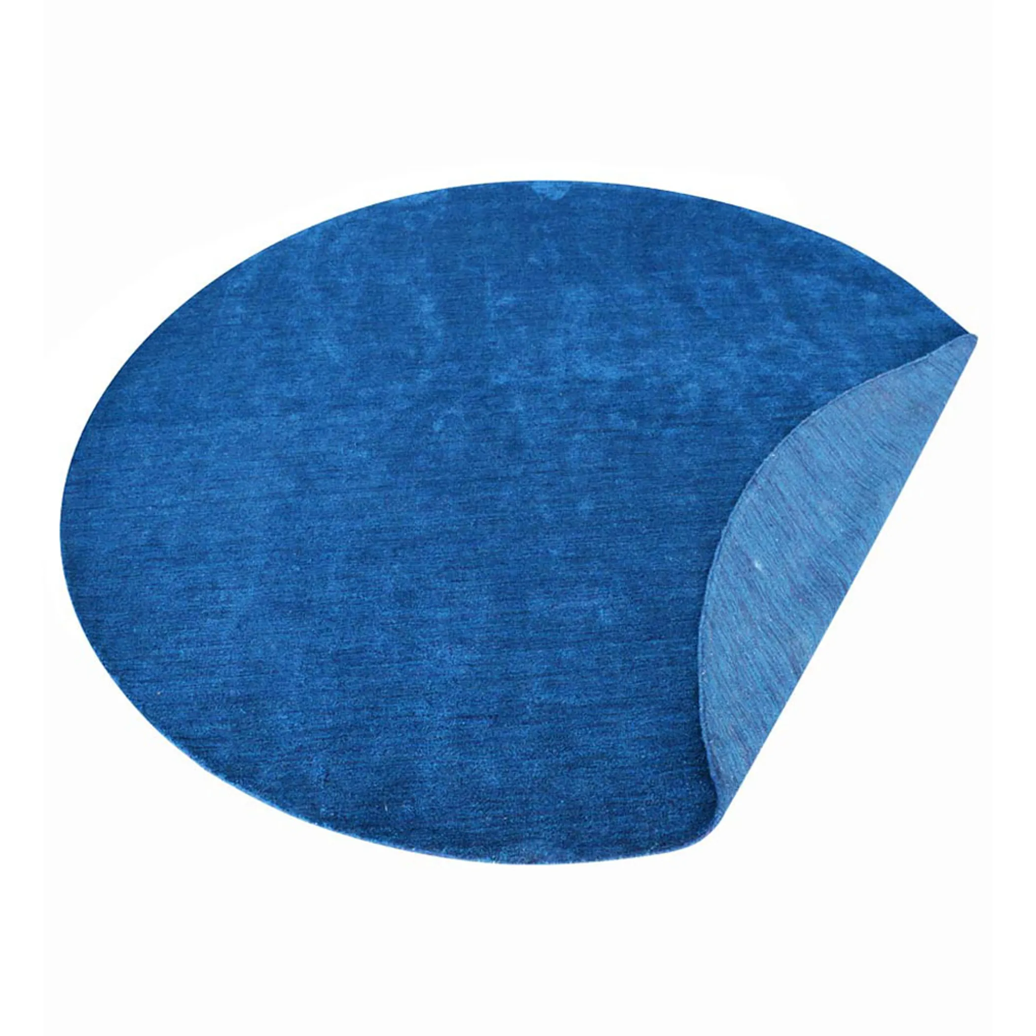 Thảm tròn lụa dệt thắt tay Rugsotic Carpets 3m x 3m màu trơn xanh - Ảnh 5