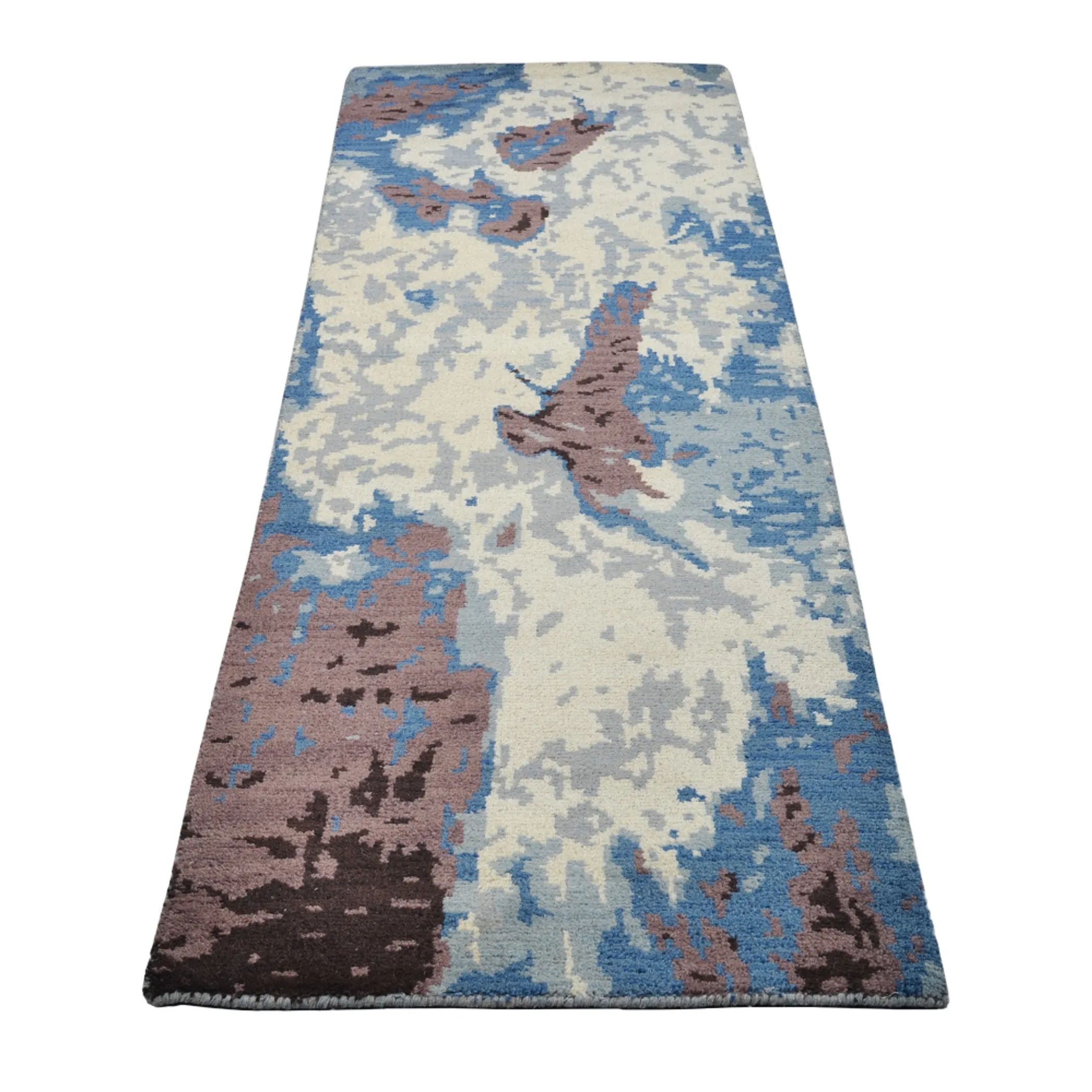 Thảm chạy hành lang len dệt thắt tay Rugsotic Carpets 0,75m x 3m họa tiết trừu tượng - Ảnh 3