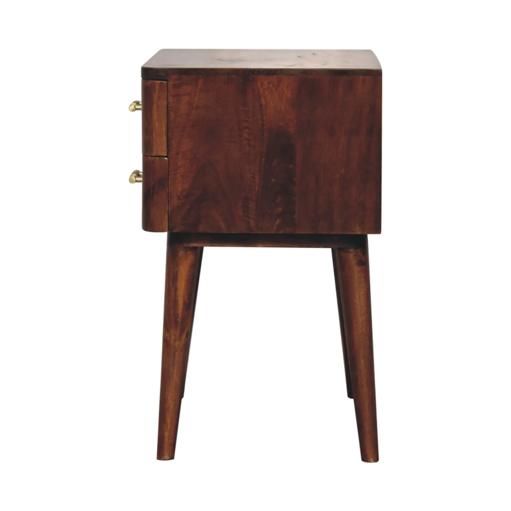Tủ đầu giường gỗ tự nhiên 2 ngăn kéo màu hạt dẻ 58cm - Ảnh 3