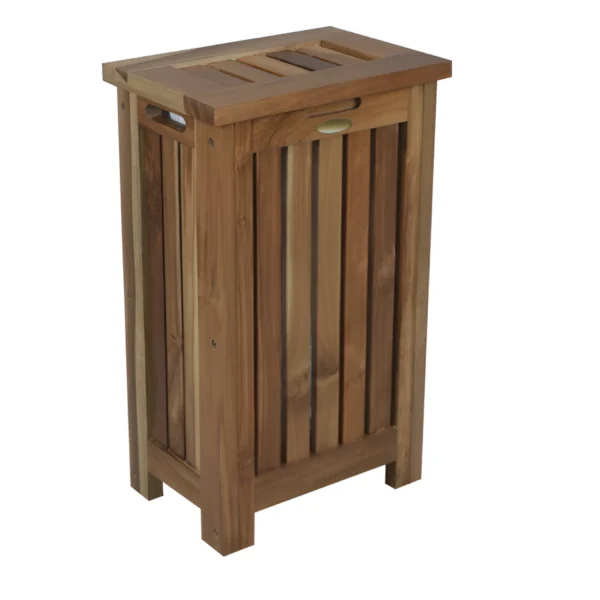Giỏ đựng đồ giặt gỗ tự nhiên màu nâu 61cm có nắp