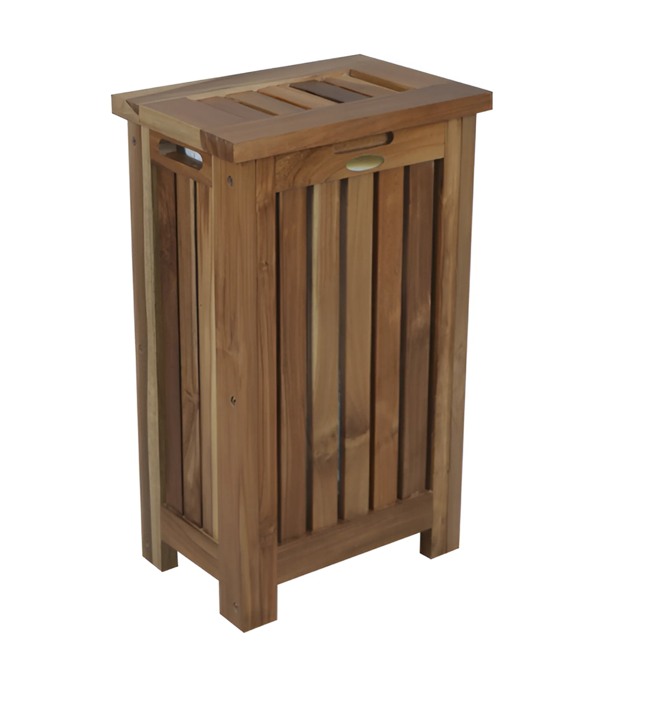 Giỏ đựng đồ giặt gỗ tự nhiên màu nâu 61cm có nắp