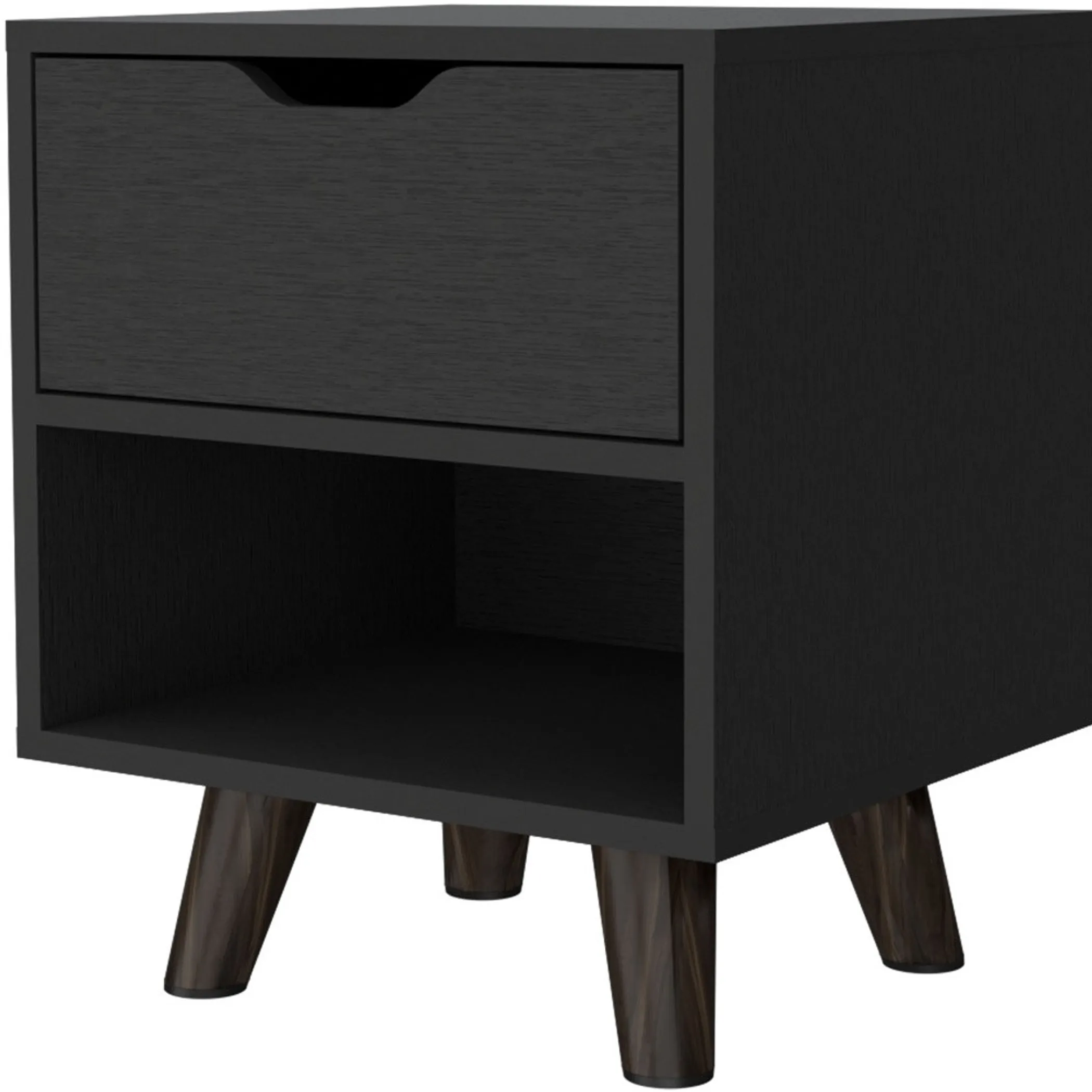Tủ đầu giường 1 ngăn kéo gỗ công nghiệp màu đen 48cm - Ảnh 6