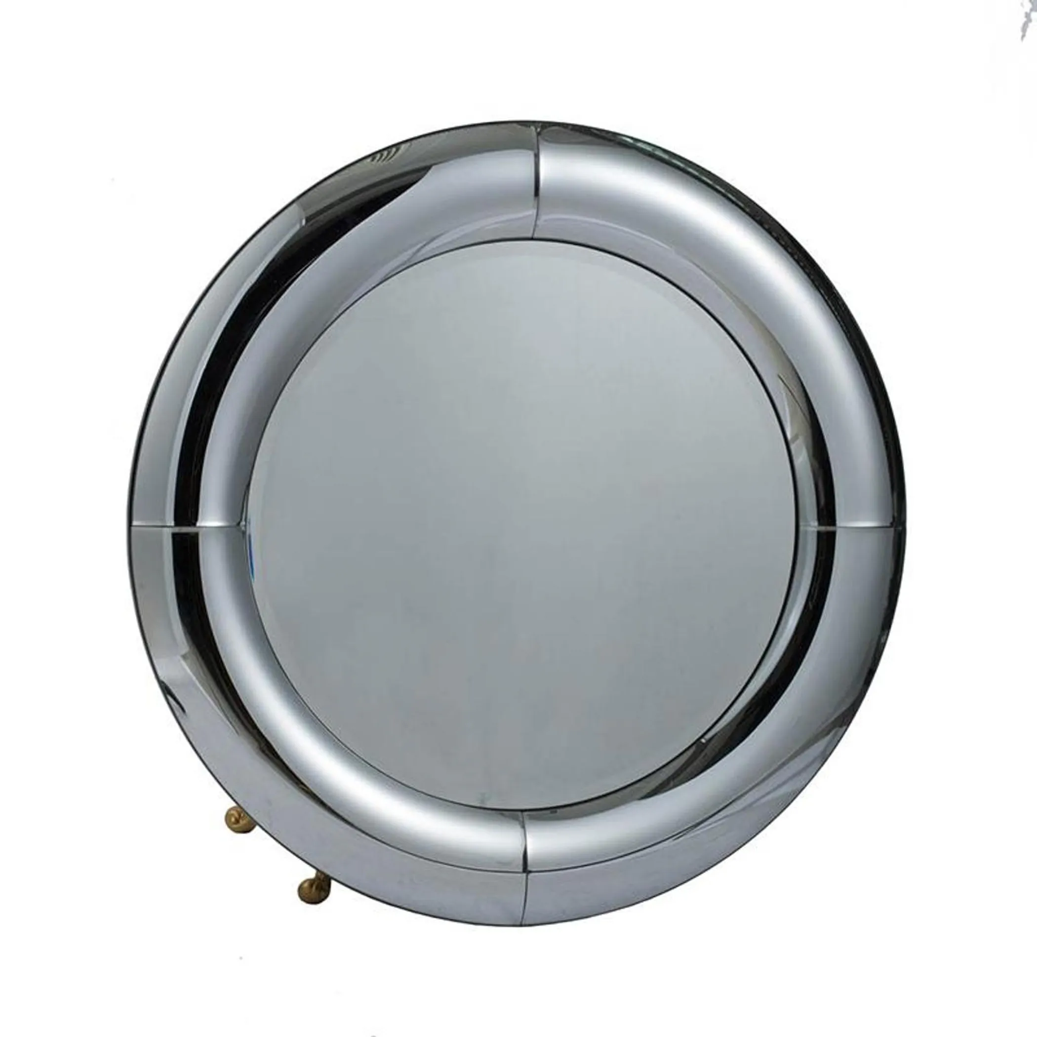 Gương trang trí tròn khung cong màu bạc 80cm - Ảnh 2