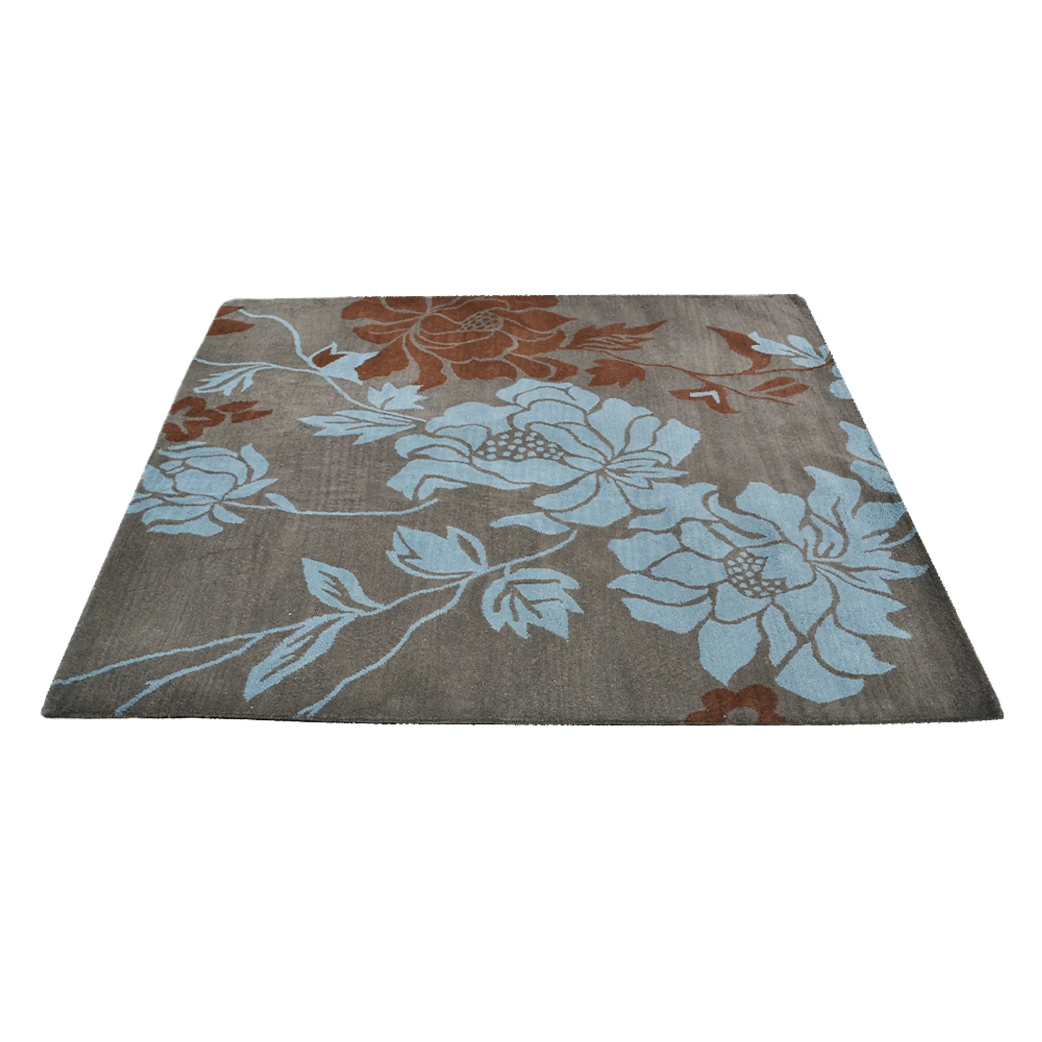 Thảm vuông len chần tay Rugsotic Carpets họa tiết hoa - Ảnh 3