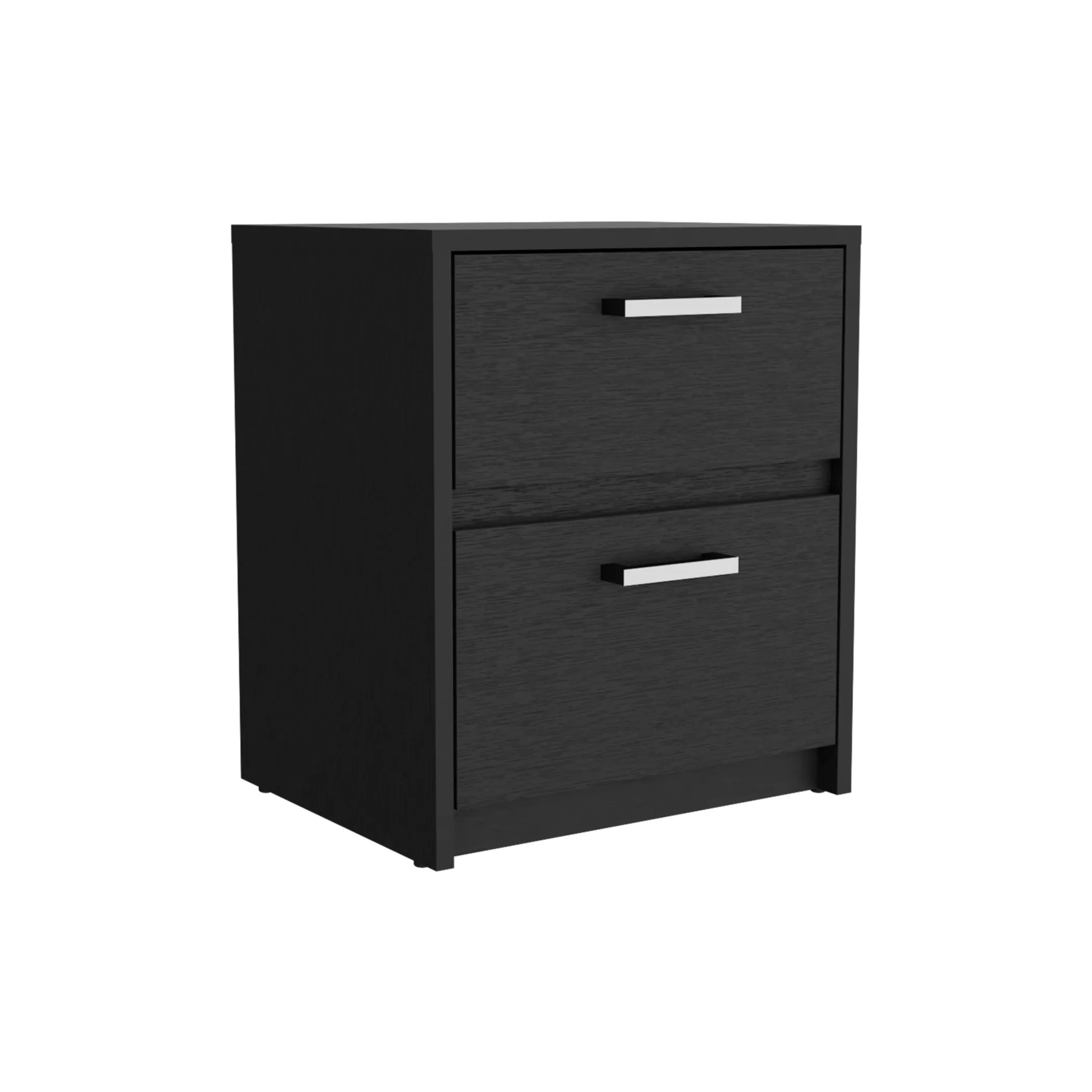 Tủ đầu giường 2 ngăn kéo màu đen 48cm - Ảnh 3