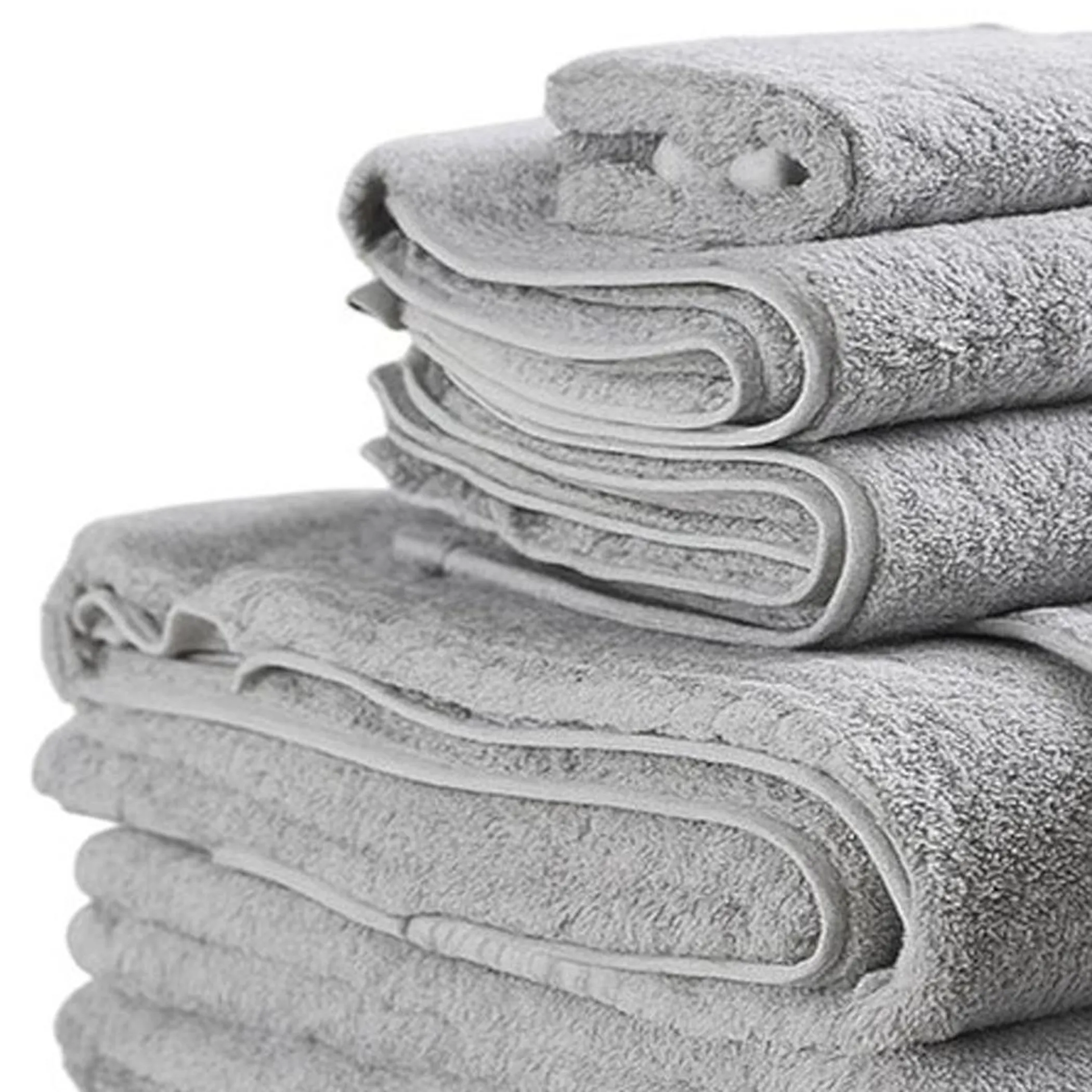 Bộ 6 khăn cotton terry nhanh khô màu xám nhạt - Ảnh 3