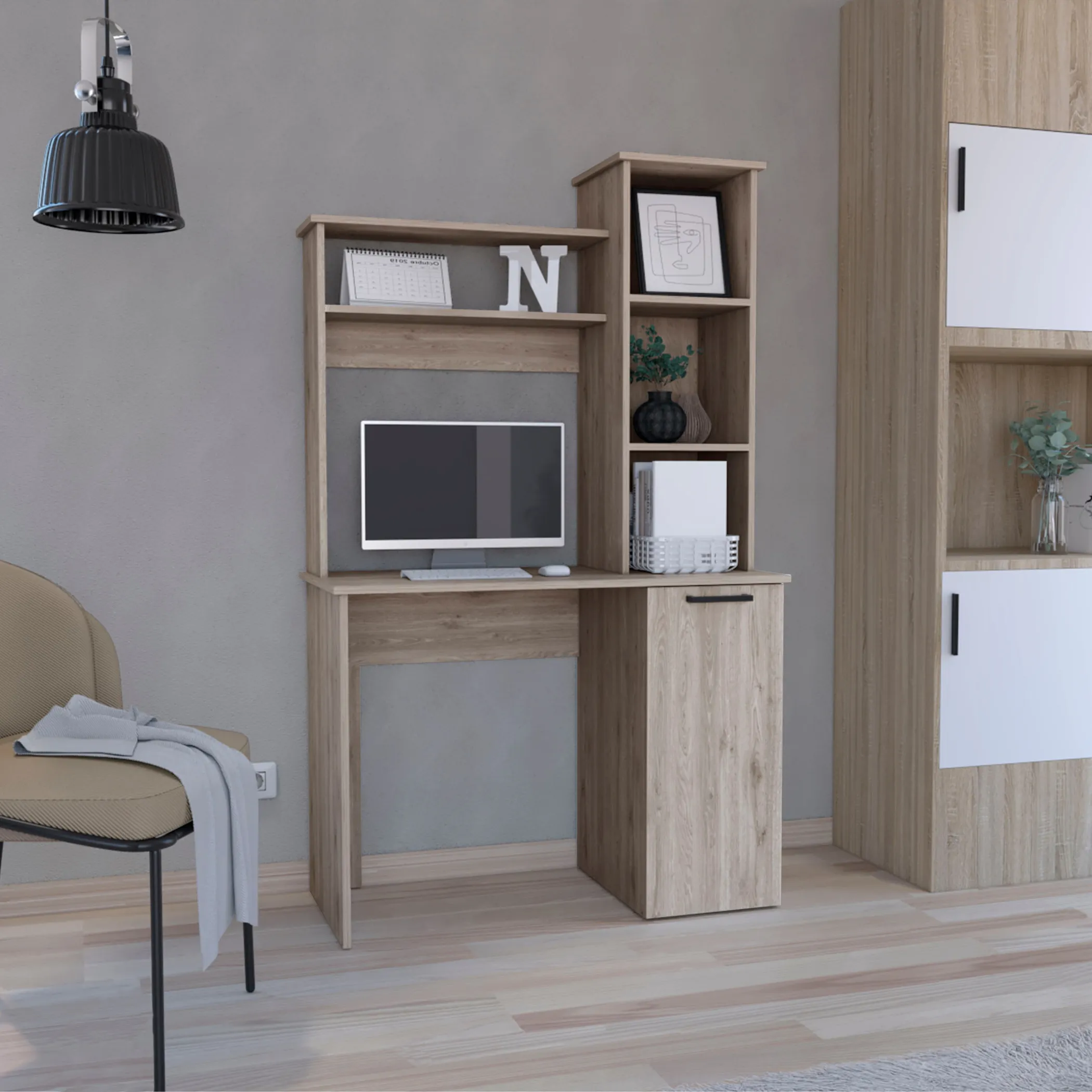 Bàn máy tính Carson kèm giá sách phía trên - Ảnh 3