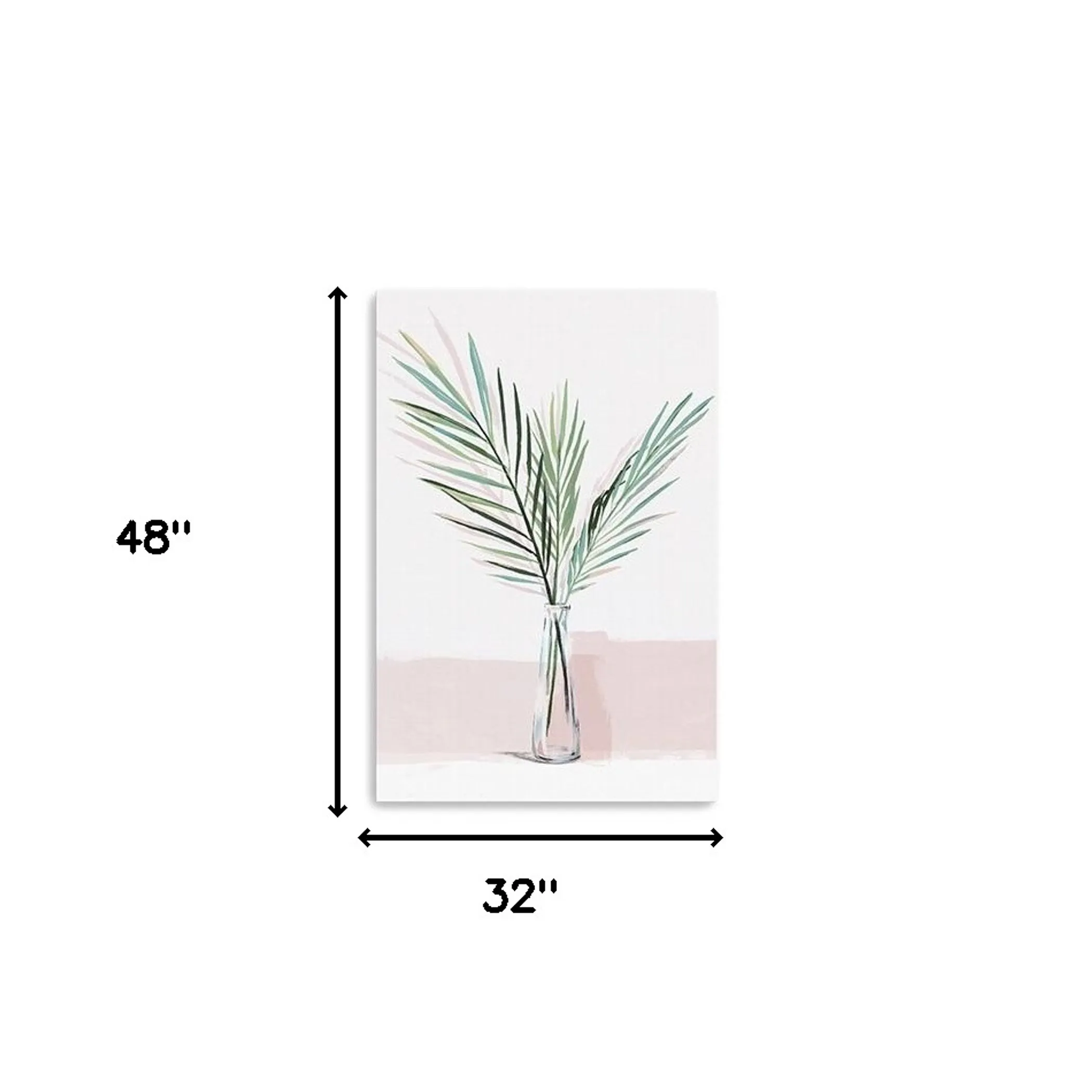 Tranh canvas không khung tán lá xanh trên nền hồng 122cm x 81cm - Ảnh 5