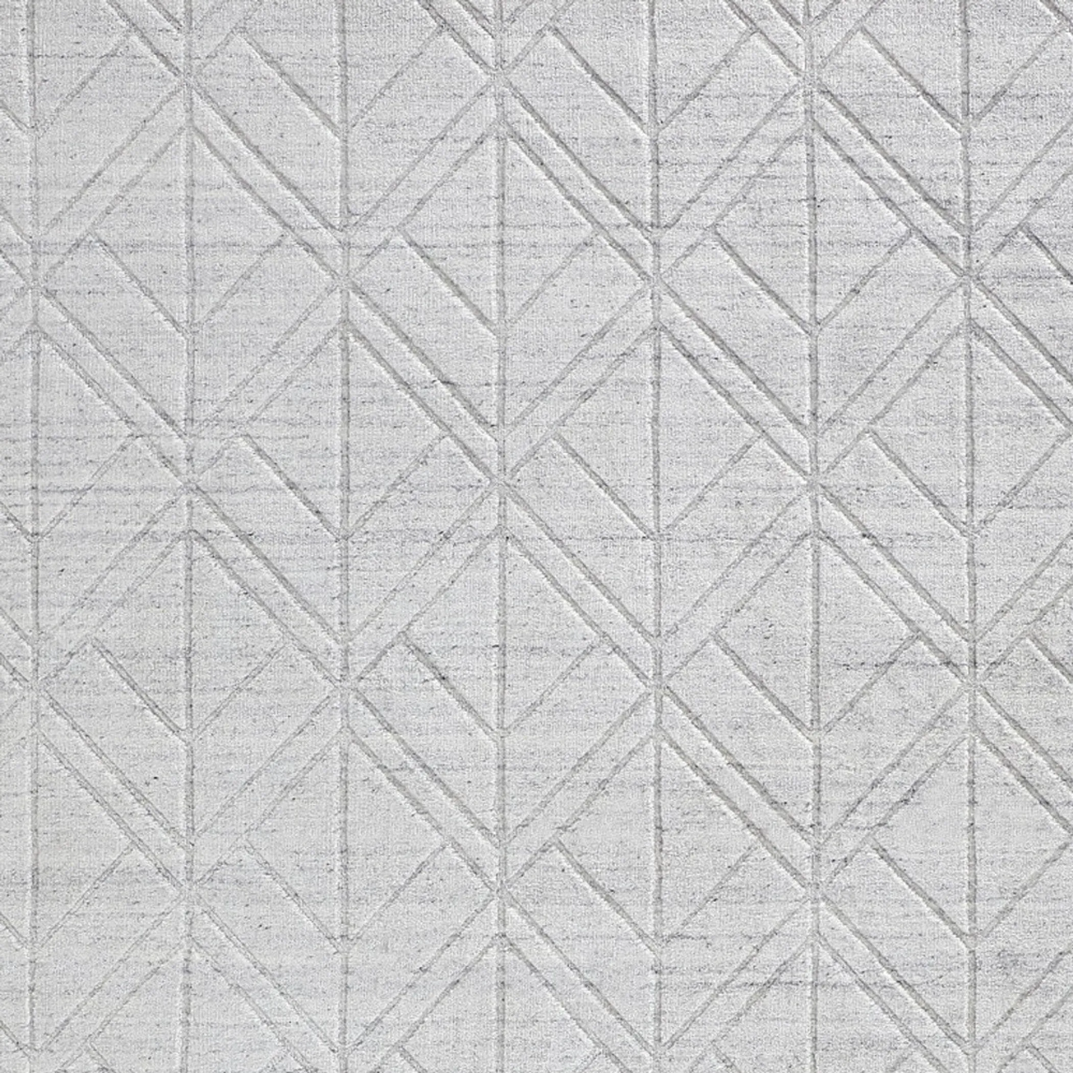 Thảm trải sàn dệt tay 1,2m x 1,8m họa tiết hình học trắng bạc - Ảnh 5