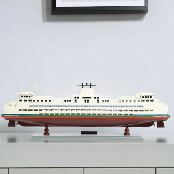 Mô hình phà Washington sơn vẽ tay màu nâu và trắng 28cm