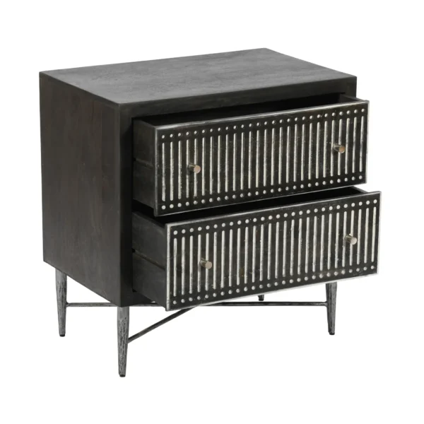 Tủ đầu giường hai ngăn kéo 71cm màu nâu cổ điển