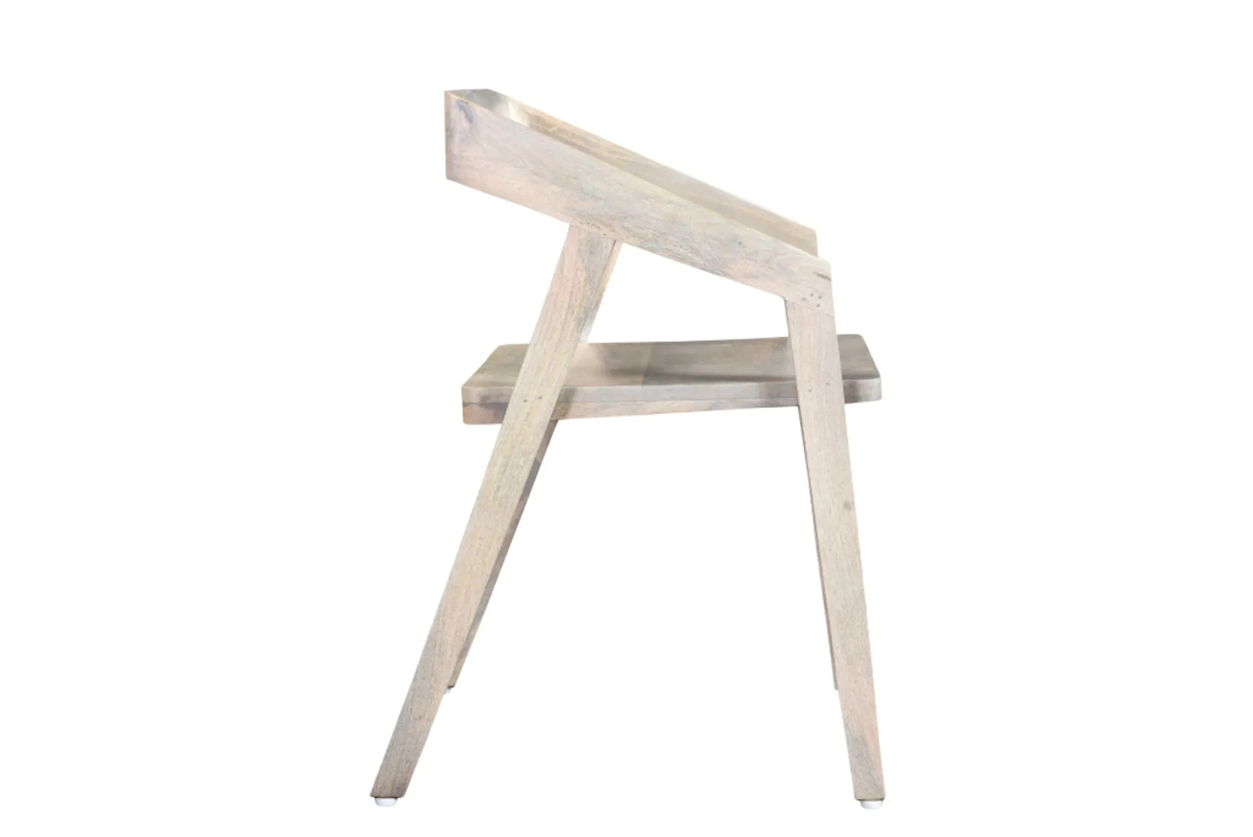 Ghế ăn có tay vịn gỗ tự nhiên lưng hở màu trắng - Ảnh 4
