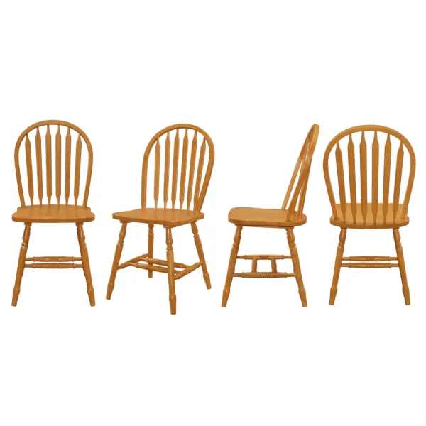 Bộ 4 ghế ăn Sunset Trading Oak Selections lưng Windsor Arrowback gỗ sồi sáng màu