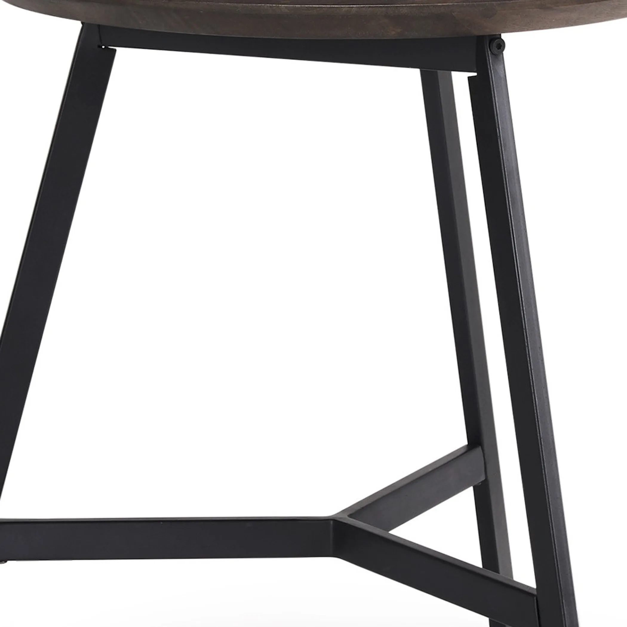 Bàn khay gỗ tự nhiên chân kim loại màu nâu espresso và đen 58cm - Ảnh 4