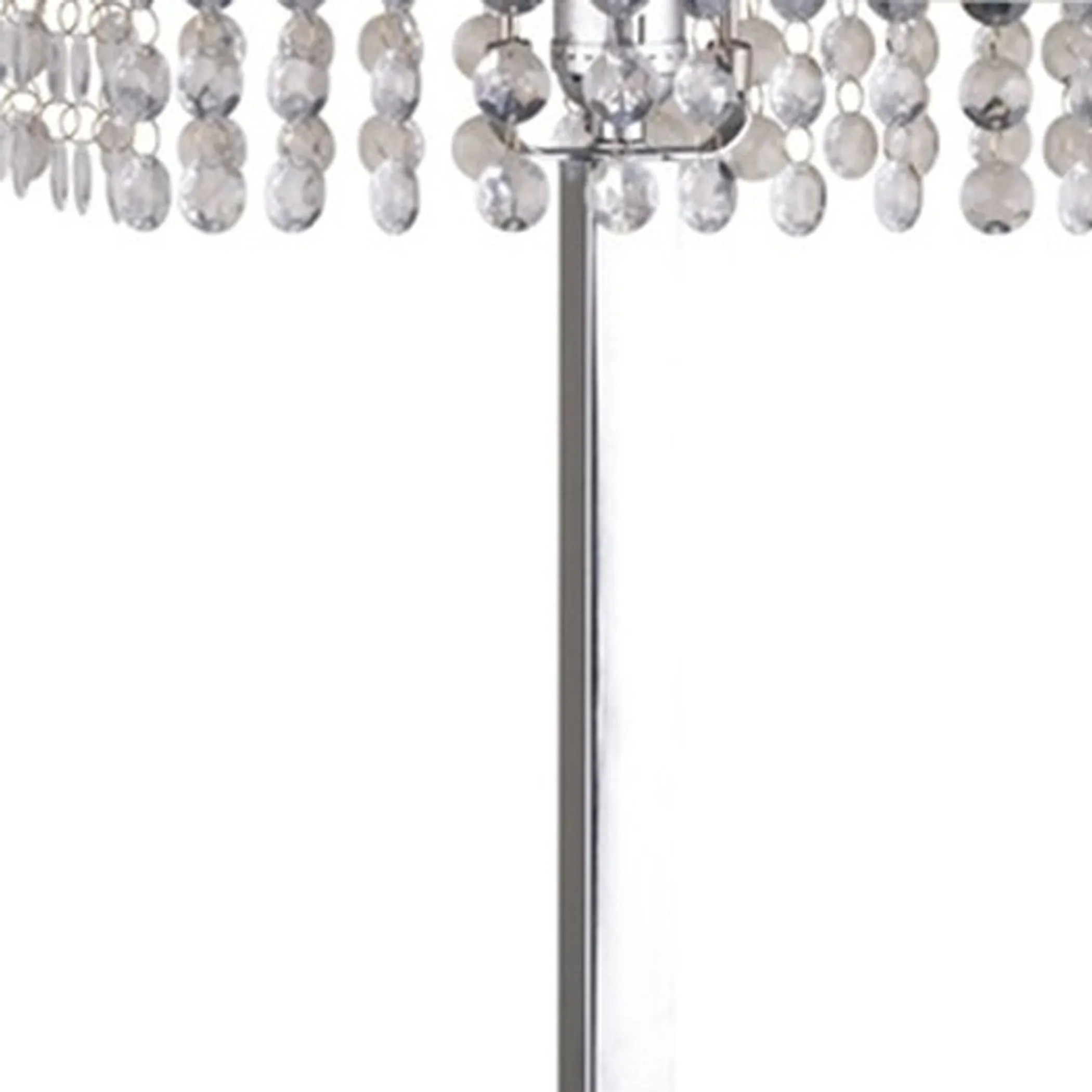 Đèn bàn màu bạc 71cm đính pha lê giả chụp chữ nhật màu trắng - Ảnh 3