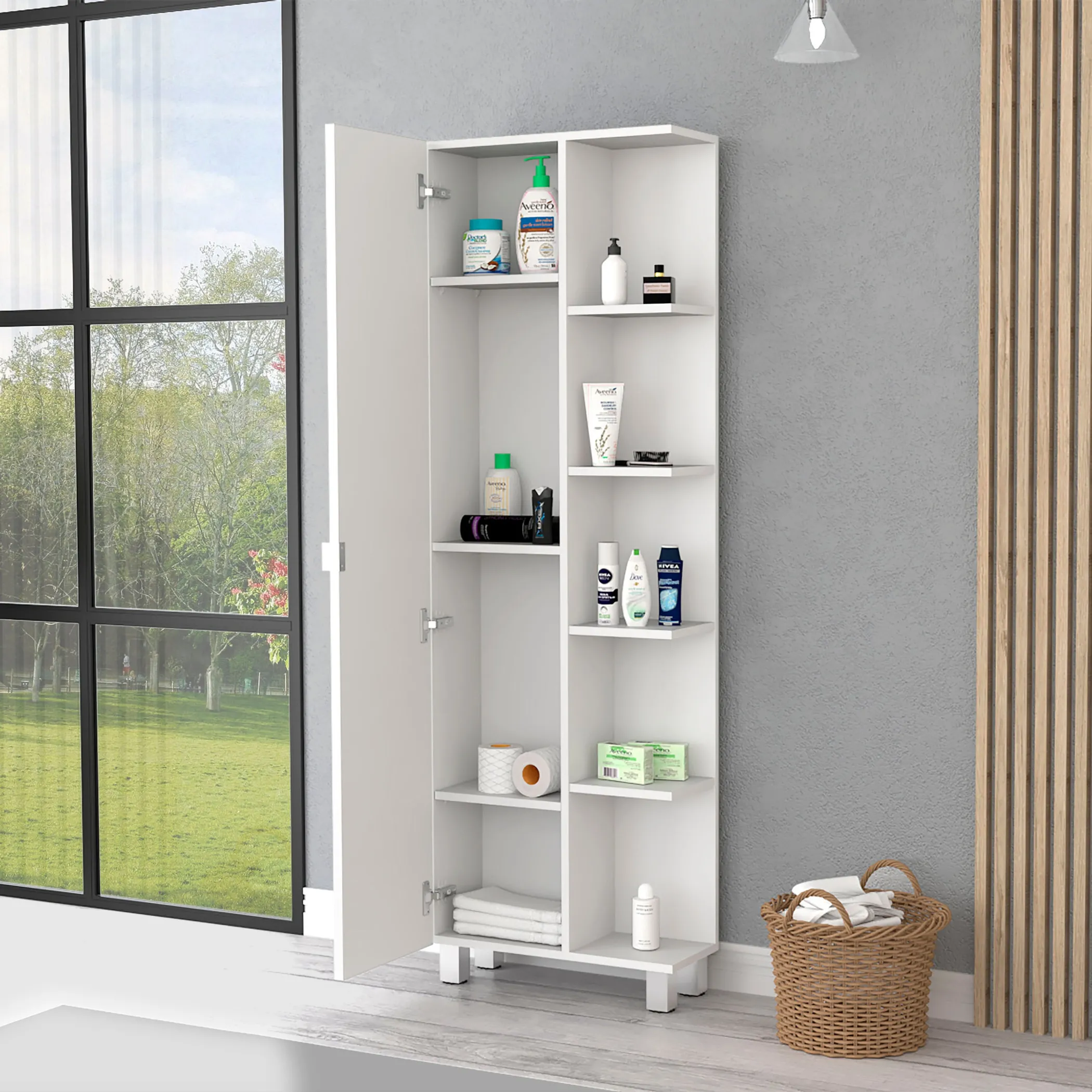 Tủ trang trí màu trắng 9 ngăn rộng 51cm - Ảnh 6
