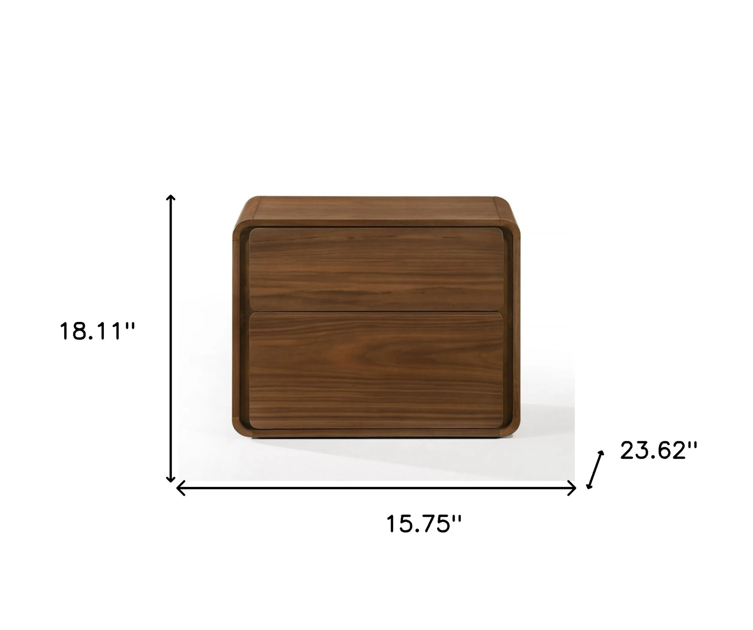 Tủ đầu giường 2 ngăn kéo hiện đại phủ veneer óc chó - Ảnh 5